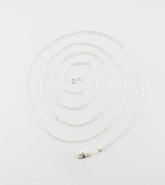 1.6 mm Simple Cable Chain, Custom length up to extra long 44 inches w/ lobster claw clasp, Unplated Sterling Silver, top view